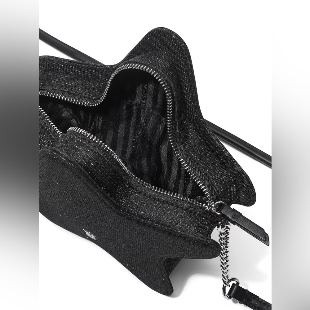 Victoria’s Secret Black Sparkle Star Crossbody Bag Y2K Mini Purse NWT - Picture 3 of 4